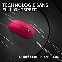 Souris de jeu sans fil compacte 44 000 ppp PRO X Superlight 2 à capteur HERO 2 de Logitech G - Magenta