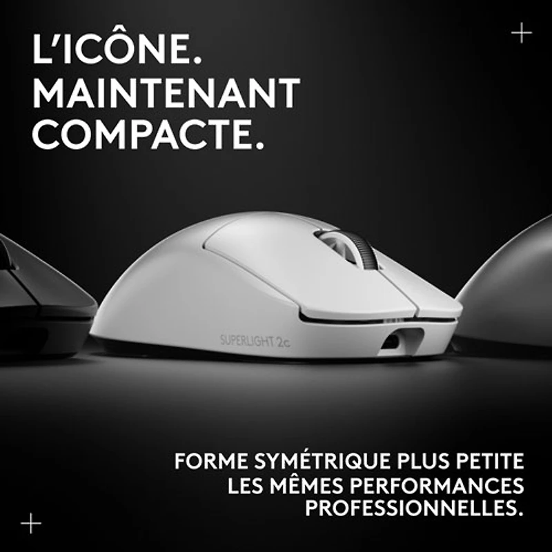 Souris de jeu sans fil compacte 44 000 ppp PRO X Superlight 2 à capteur HERO 2 de Logitech G - Blanc