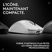 Souris de jeu sans fil compacte 44 000 ppp PRO X Superlight 2 à capteur HERO 2 de Logitech G - Blanc