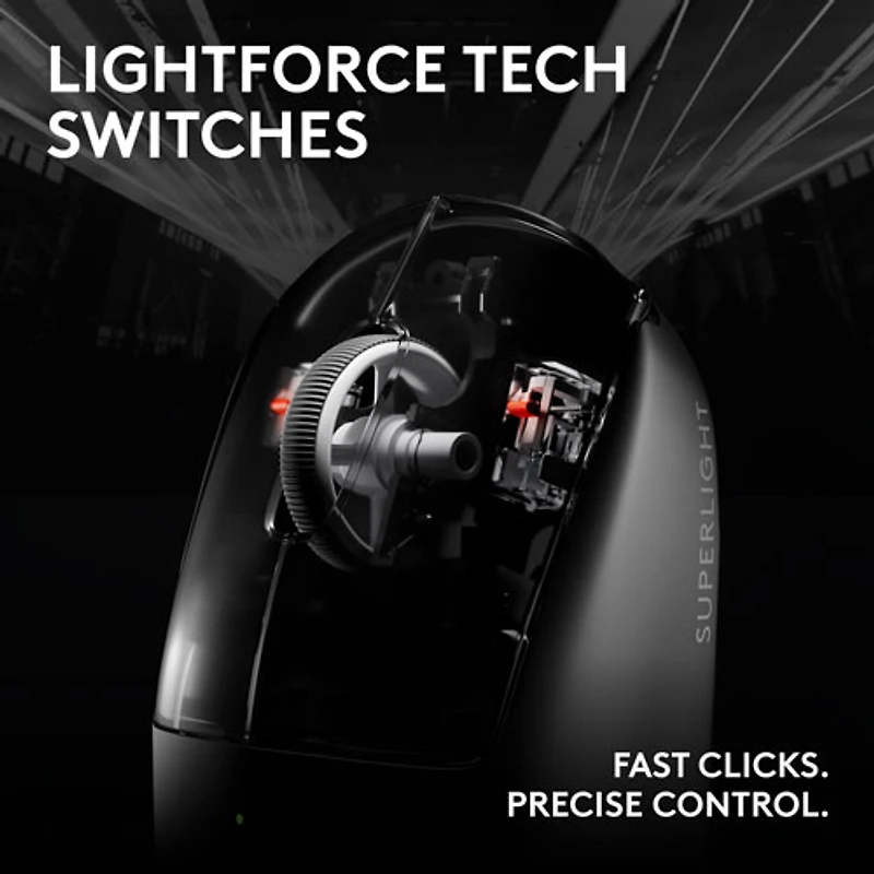 Souris de jeu sans fil compacte 44 000 ppp PRO X Superlight 2 à capteur HERO 2 de Logitech G - Noir