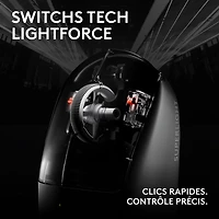 Souris de jeu sans fil compacte 44 000 ppp PRO X Superlight 2 à capteur HERO 2 de Logitech G - Noir