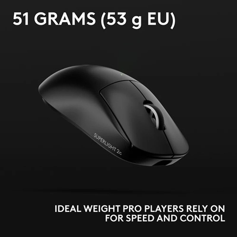 Souris de jeu sans fil compacte 44 000 ppp PRO X Superlight 2 à capteur HERO 2 de Logitech G - Noir