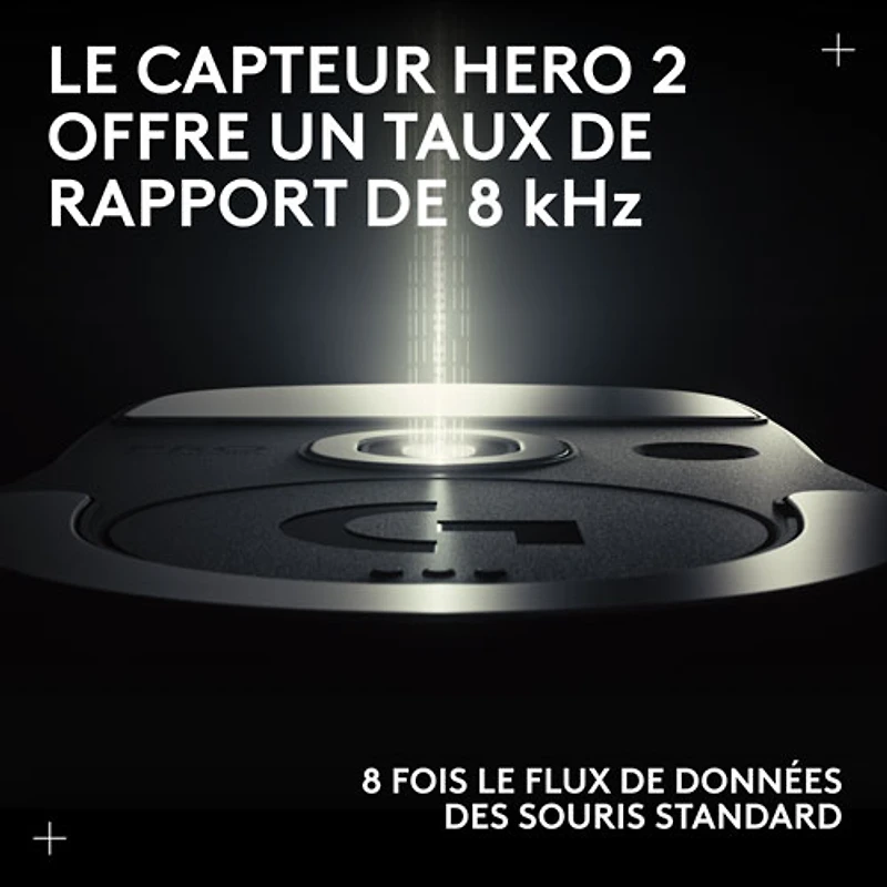 Souris de jeu sans fil compacte 44 000 ppp PRO X Superlight 2 à capteur HERO 2 de Logitech G - Noir