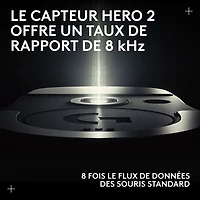 Souris de jeu sans fil compacte 44 000 ppp PRO X Superlight 2 à capteur HERO 2 de Logitech G - Noir