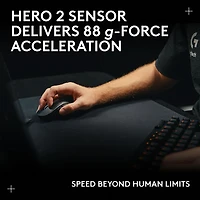 Souris de jeu sans fil compacte 44 000 ppp PRO X Superlight 2 à capteur HERO 2 de Logitech G - Noir