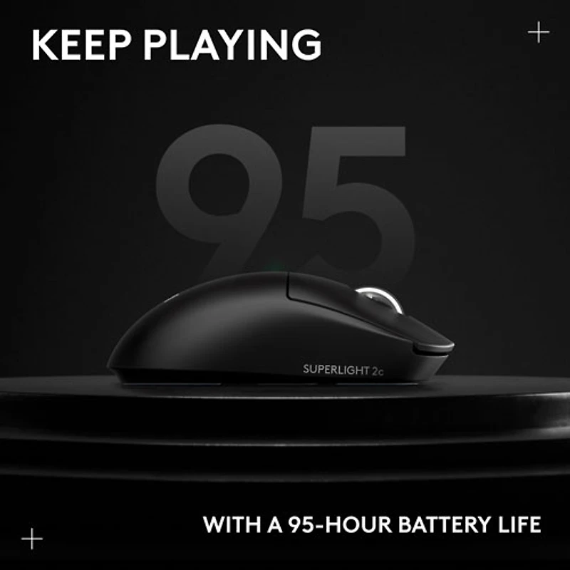 Souris de jeu sans fil compacte 44 000 ppp PRO X Superlight 2 à capteur HERO 2 de Logitech G - Noir