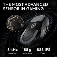 Souris de jeu sans fil compacte 44 000 ppp PRO X Superlight 2 à capteur HERO 2 de Logitech G - Noir