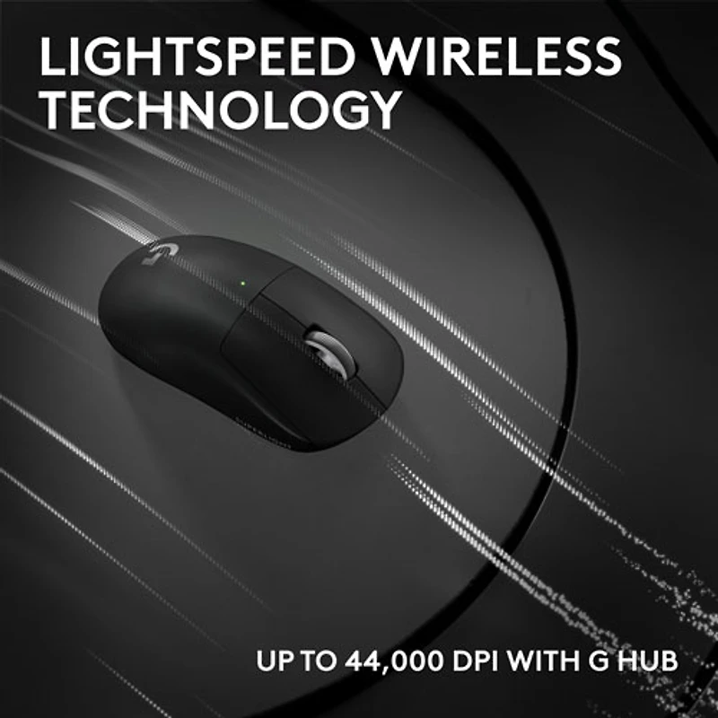 Souris de jeu sans fil compacte 44 000 ppp PRO X Superlight 2 à capteur HERO 2 de Logitech G - Noir