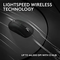 Souris de jeu sans fil compacte 44 000 ppp PRO X Superlight 2 à capteur HERO 2 de Logitech G - Noir