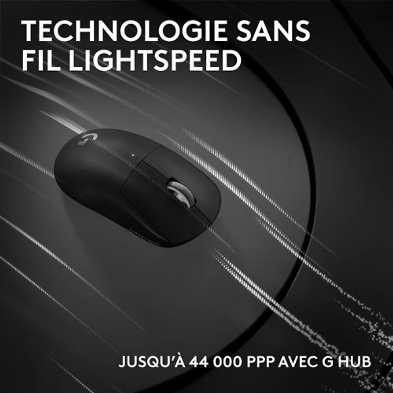 Souris de jeu sans fil compacte 44 000 ppp PRO X Superlight 2 à capteur HERO 2 de Logitech G - Noir