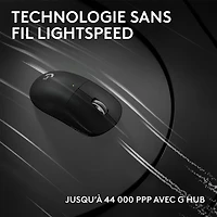 Souris de jeu sans fil compacte 44 000 ppp PRO X Superlight 2 à capteur HERO 2 de Logitech G - Noir