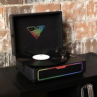 Victrola Journey Glow Illuminated Suitcase Belt Drive Bluetooth Record Player