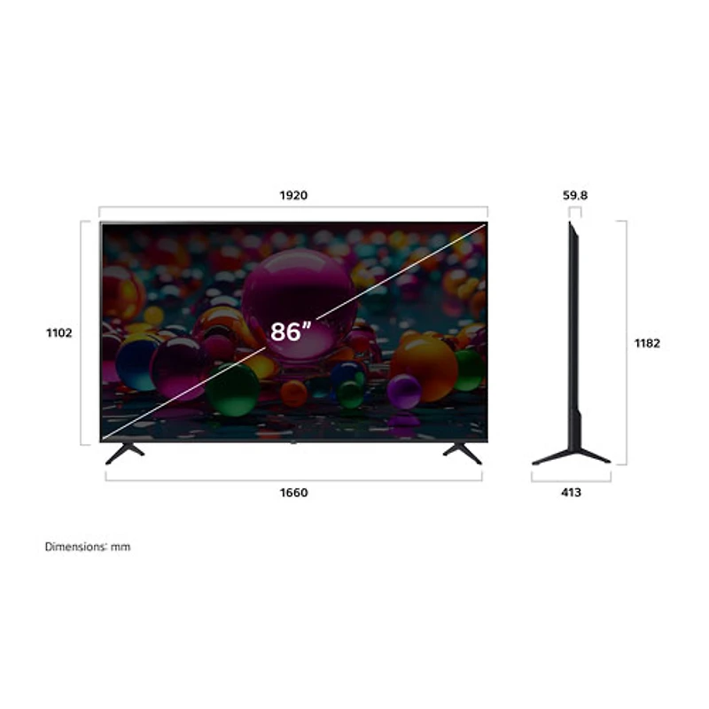 LG 86" UA7000 4K UHD HDR LED webOS Smart TV (86UA7100AUA) - 2025