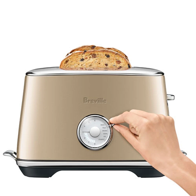 Remis à neuf (Bon état) - Grille-pain de la collection luxe de Breville - 2 tranches - Champagne royal - Réusiné par Breville