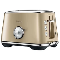 Remis à neuf (Bon état) - Grille-pain de la collection luxe de Breville - 2 tranches - Champagne royal - Réusiné par Breville