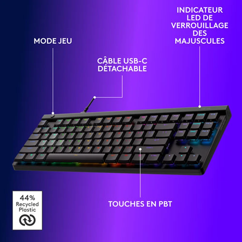 Logitech G G515 RAPID TKL Backlit Gaming Keyboard - Black - English