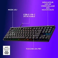 Logitech G G515 RAPID TKL Backlit Gaming Keyboard - Black - English