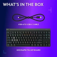 Logitech G G515 RAPID TKL Backlit Gaming Keyboard - Black - English