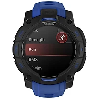 Montre intelligente multisport Bluetooth AMOLED Instinct 3 de 45 mm de Garmin - Noir/Bracelet bleu électrique