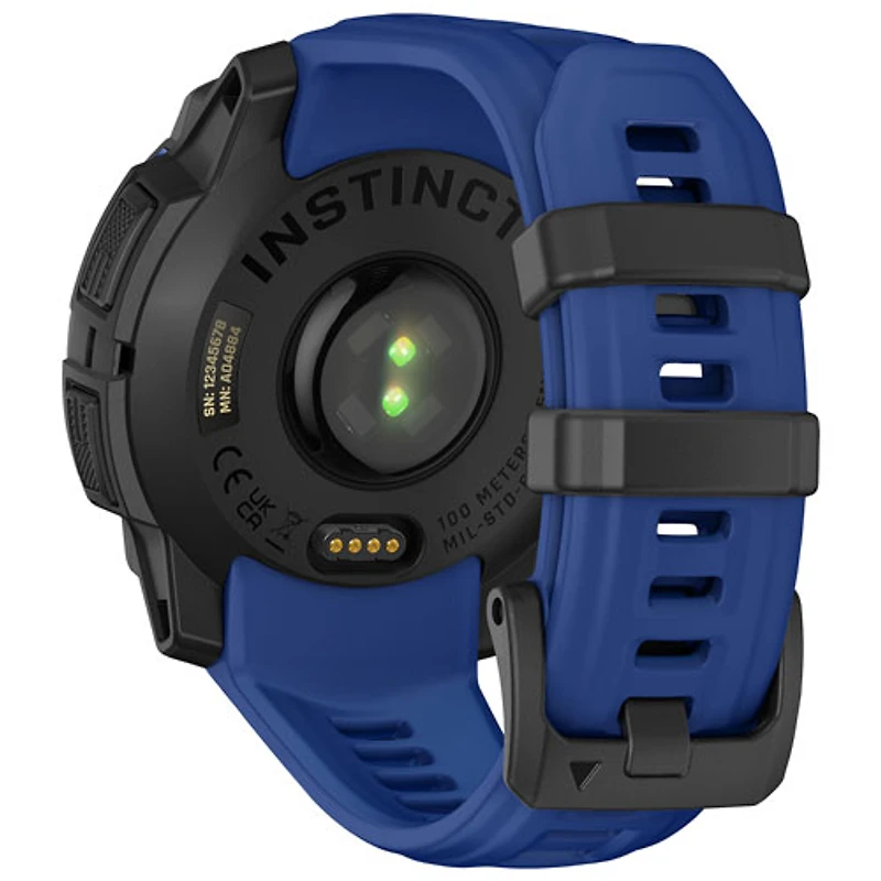 Montre intelligente multisport Bluetooth AMOLED Instinct 3 de 45 mm de Garmin - Noir/Bracelet bleu électrique