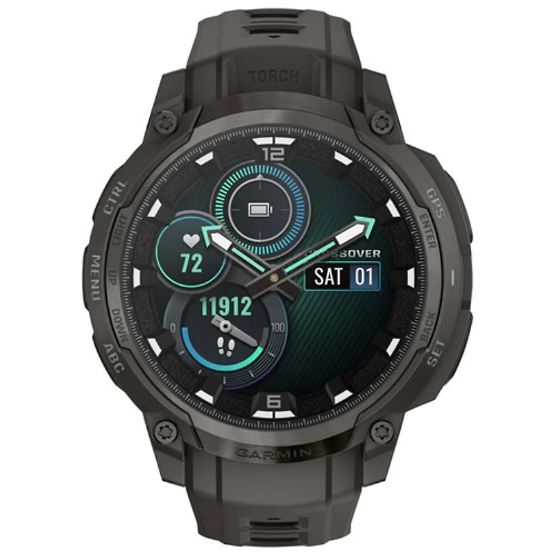 Garmin Instinct Crossover AMOLED 47mm Smartwatch - Charcoal Grey