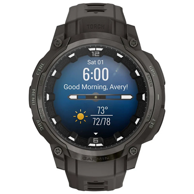 Garmin Instinct Crossover AMOLED 47mm Smartwatch - Charcoal Grey