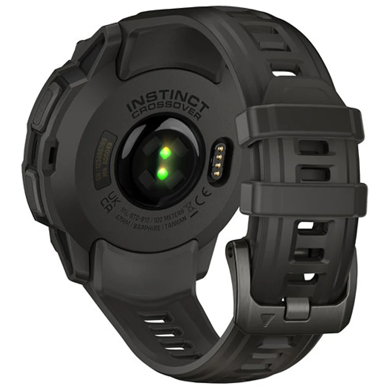 Montre intelligente de 47 mm Instinct Crossover AMOLED de Garmin - Gris anthracite