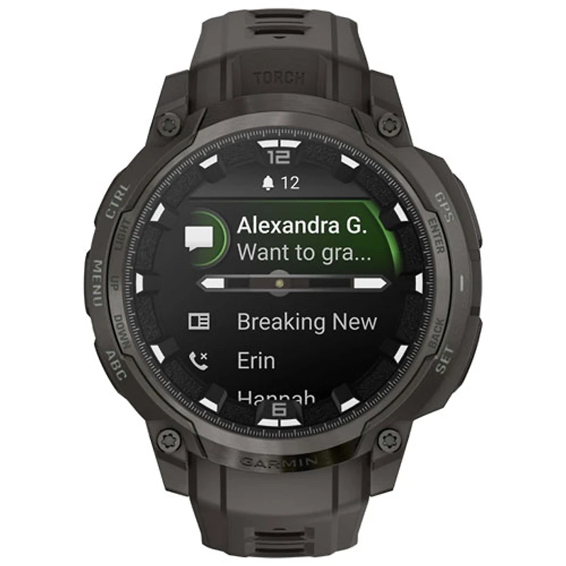 Garmin Instinct Crossover AMOLED 47mm Smartwatch - Charcoal Grey