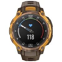 Montre intelligente de 47 mm Instinct Crossover AMOLED de Garmin - Bronze et orange pastel/Cacao