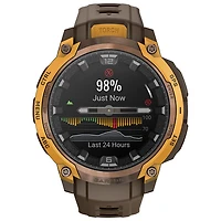 Montre intelligente de 47 mm Instinct Crossover AMOLED de Garmin - Bronze et orange pastel/Cacao