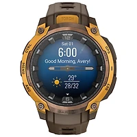 Montre intelligente de 47 mm Instinct Crossover AMOLED de Garmin - Bronze et orange pastel/Cacao