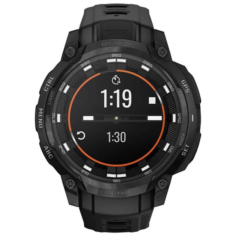 Montre intelligente de 47 mm Instinct Crossover AMOLED Tactical Edition de Garmin - Noir