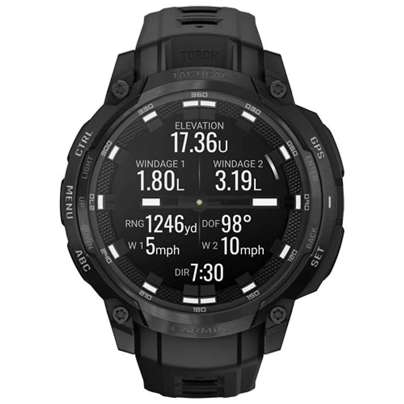 Montre intelligente de 47 mm Instinct Crossover AMOLED Tactical Edition de Garmin - Noir
