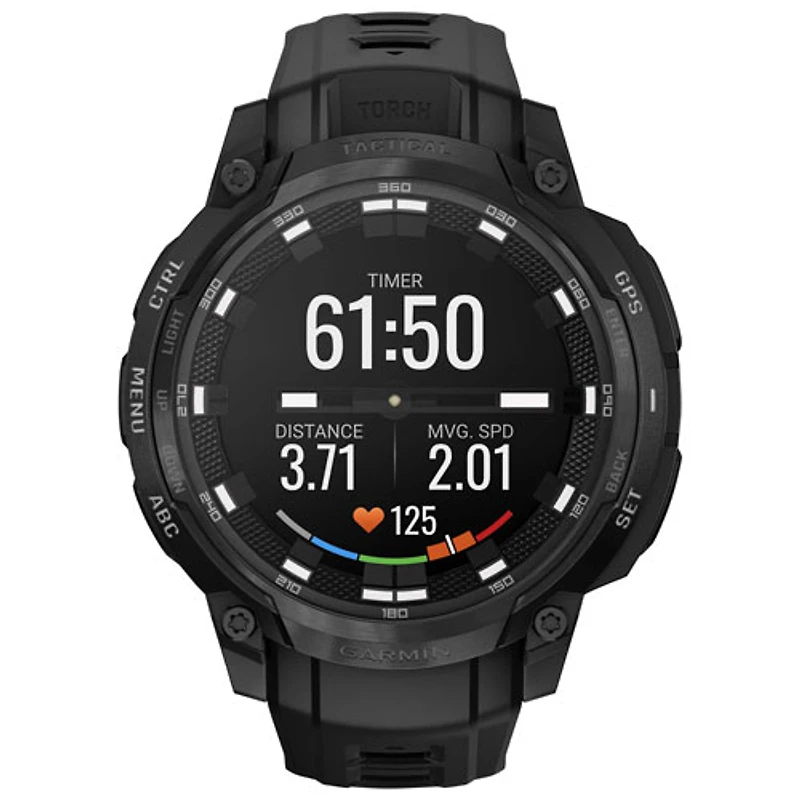 Montre intelligente de 47 mm Instinct Crossover AMOLED Tactical Edition de Garmin - Noir