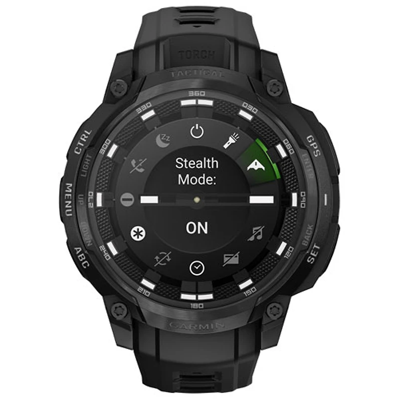 Montre intelligente de 47 mm Instinct Crossover AMOLED Tactical Edition de Garmin - Noir