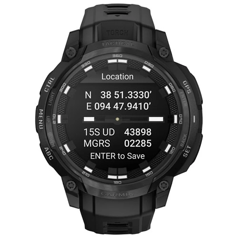 Montre intelligente de 47 mm Instinct Crossover AMOLED Tactical Edition de Garmin - Noir
