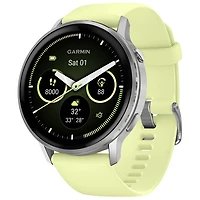 Montre intelligente de 45 mm Venu 4 de Garmin - Argenté/Jaune citron