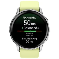 Montre intelligente de 45 mm Venu 4 de Garmin - Argenté/Jaune citron