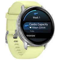 Montre intelligente de 45 mm Venu 4 de Garmin - Argenté/Jaune citron