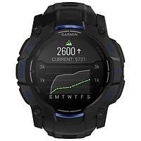 Montre intelligente multisport AMOLED Instinct 3 de 50 mm de Garmin - Noir/Bracelet silicone bleu électrique