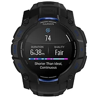 Montre intelligente multisport AMOLED Instinct 3 de 50 mm de Garmin - Noir/Bracelet silicone bleu électrique