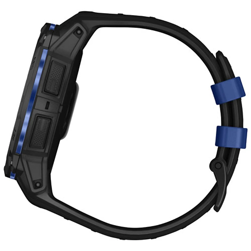 Montre intelligente multisport AMOLED Instinct 3 de 50 mm de Garmin - Noir/Bracelet silicone bleu électrique