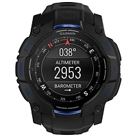 Montre intelligente multisport AMOLED Instinct 3 de 50 mm de Garmin - Noir/Bracelet silicone bleu électrique