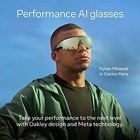 Lunettes Oakley Meta Vanguard avec Meta AI et compatibilité audio, photo et vidéo - Noir/Prizm 24K