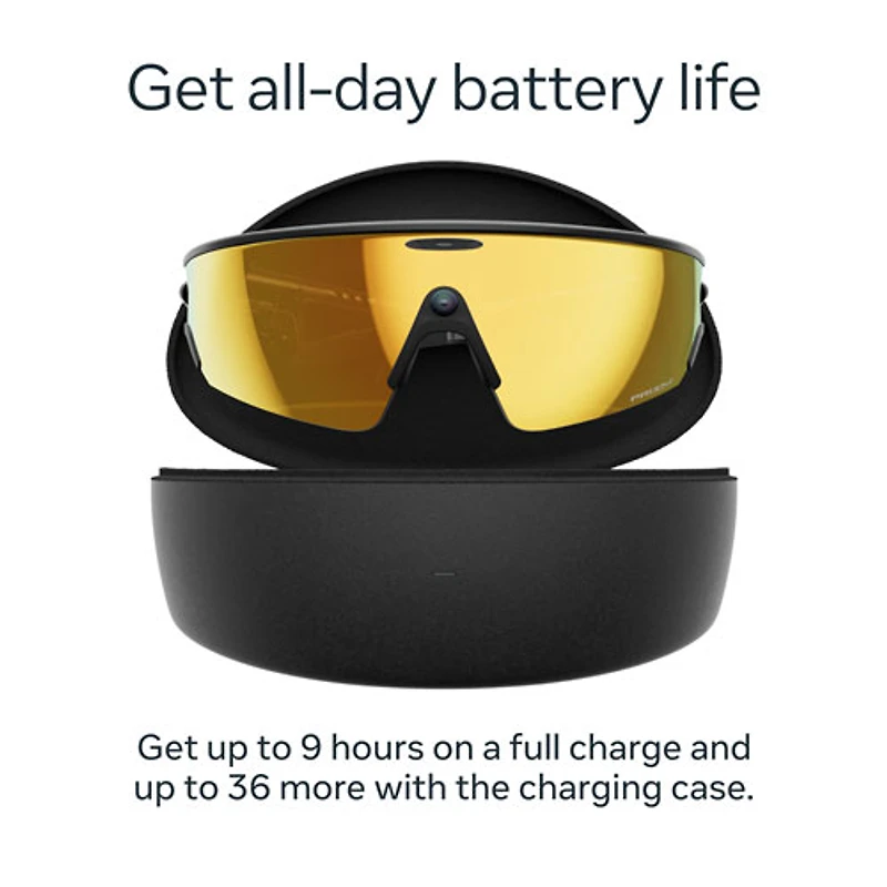 Lunettes Oakley Meta Vanguard avec Meta AI et compatibilité audio, photo et vidéo - Noir/Prizm 24K