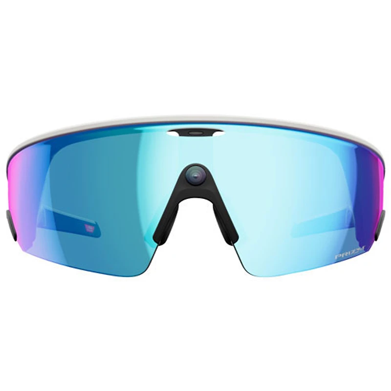 Oakley | Meta Vanguard Glasses with Meta AI, Audio, Photo, Video Compatibility - White/Prizm Sapphire