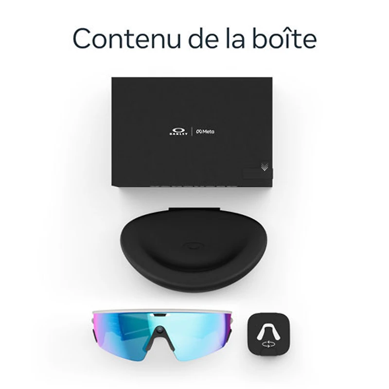 Oakley | Meta Vanguard Glasses with Meta AI, Audio, Photo, Video Compatibility - White/Prizm Sapphire