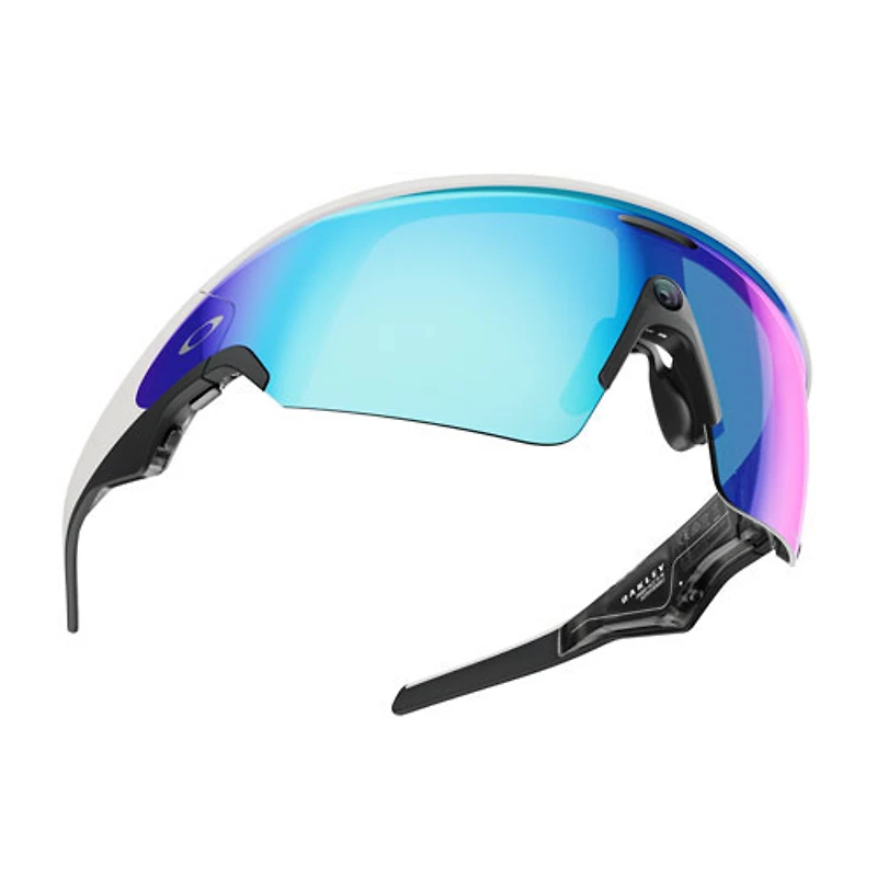 Oakley | Meta Vanguard Glasses with Meta AI, Audio, Photo, Video Compatibility - White/Prizm Sapphire