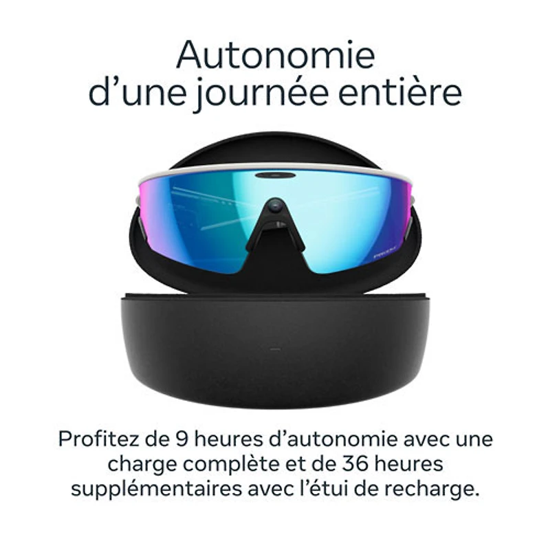 Oakley | Meta Vanguard Glasses with Meta AI, Audio, Photo, Video Compatibility - White/Prizm Sapphire