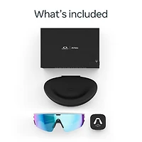 Oakley | Meta Vanguard Glasses with Meta AI, Audio, Photo, Video Compatibility - White/Prizm Sapphire